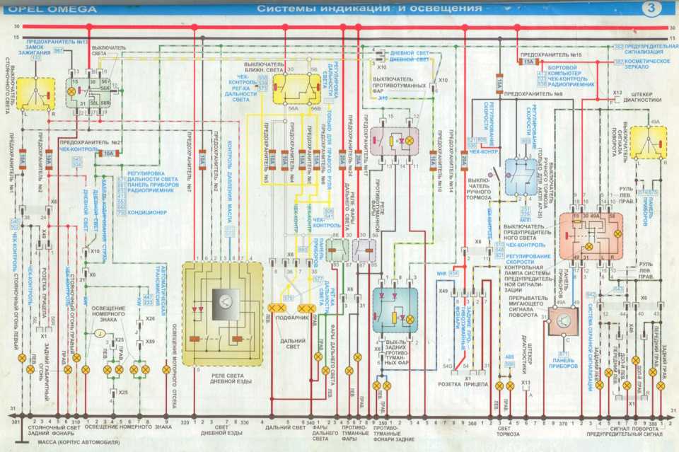 Отыскание источника неисправности в системе электрооборудования опель омега b с 1993 по 1999 г.в.
