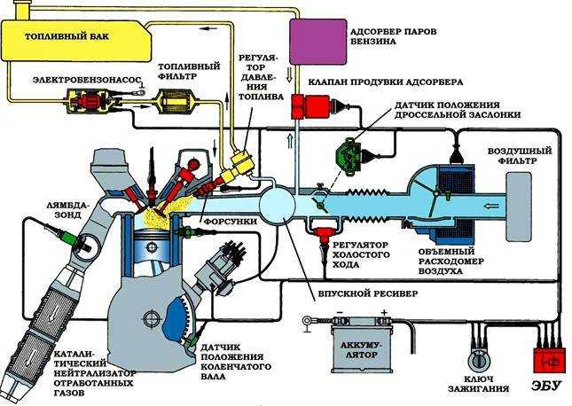 Снятие и установка компонентов системы центрального впрыска топлива   multec