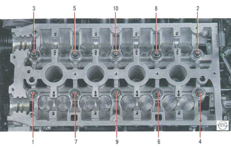 Opel astra h снятие и установка головки блока цилиндров (двигатель 1,4–1,л)