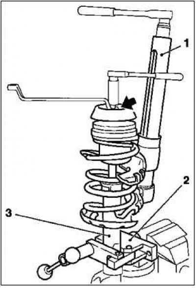 Снятие, установка и разборка передней амортизаторной стойки (для применения на моделе opel astra g)
