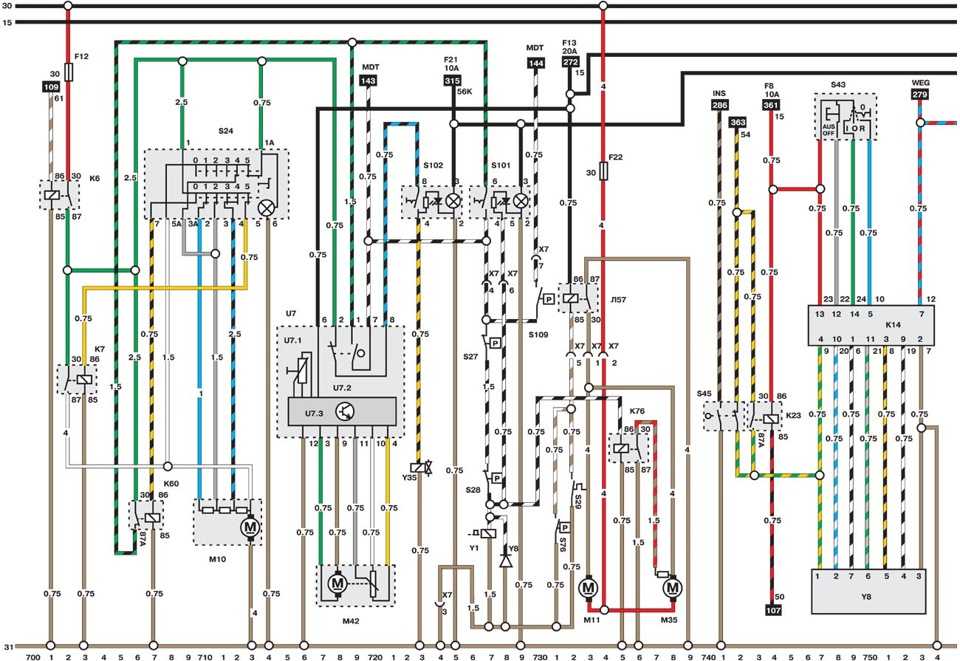 Схема подключения двигателя опель омега