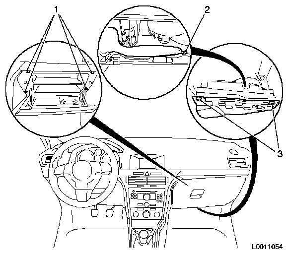 Ремонт опель астра : кронштейны крепления модуля воздушной подушки безопасности opel astra a
